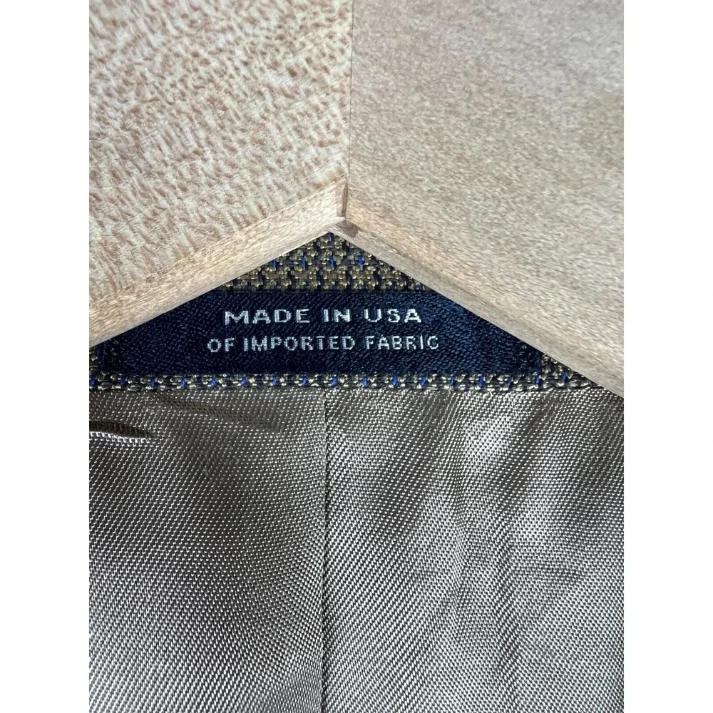 Hart Shaffner Marx Blazer Men's 46L Beige 2 Button Suit‎ Jacket Wool